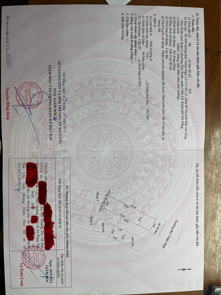 Nhà đất Hòa Xuân, Đà Nẵng 100m² giá 6.75 tỷ - Cơ hội đầu tư sinh lời!