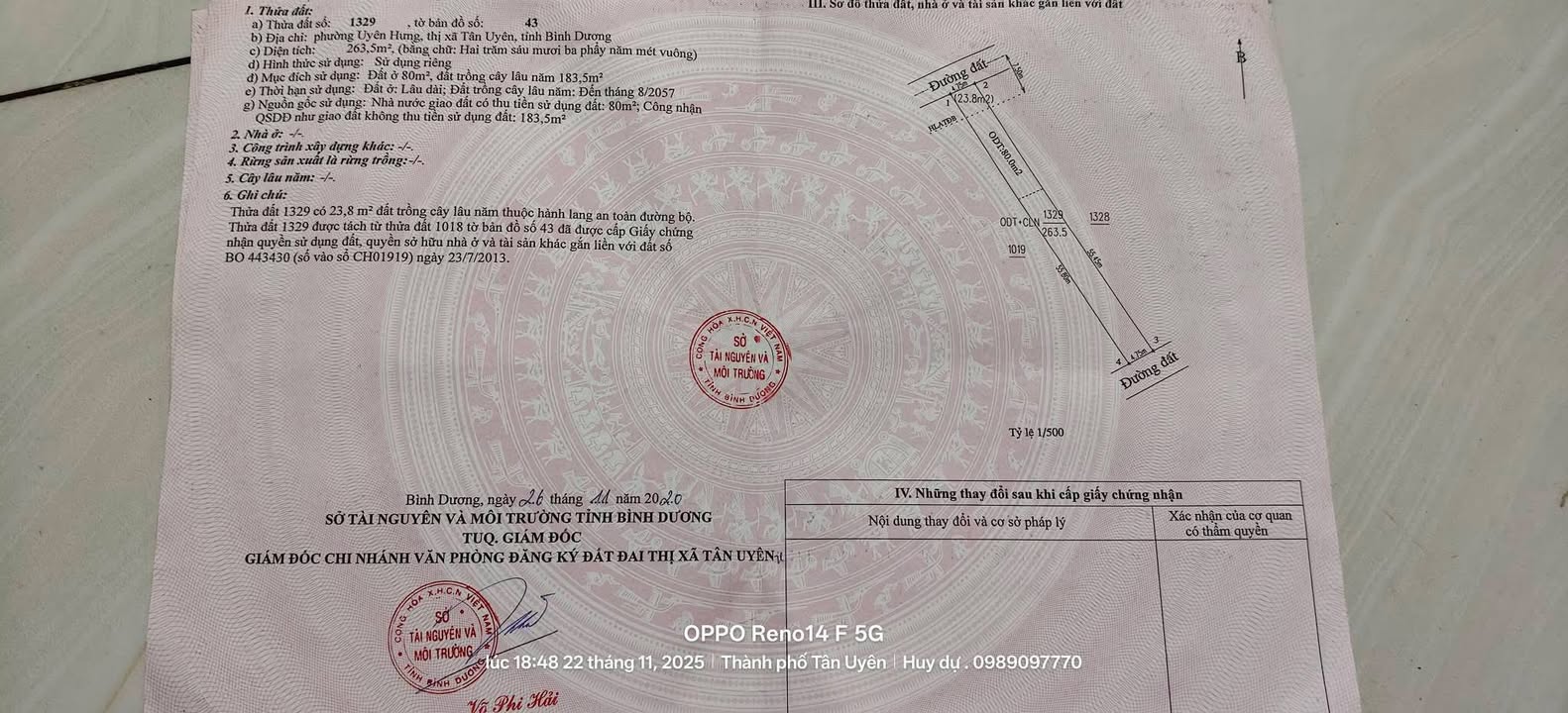 Đất thổ cư 258m² tại Uyên Hưng, Tân Uyên giá 1.75 tỷ - Cơ hội đầu tư tuyệt vời!