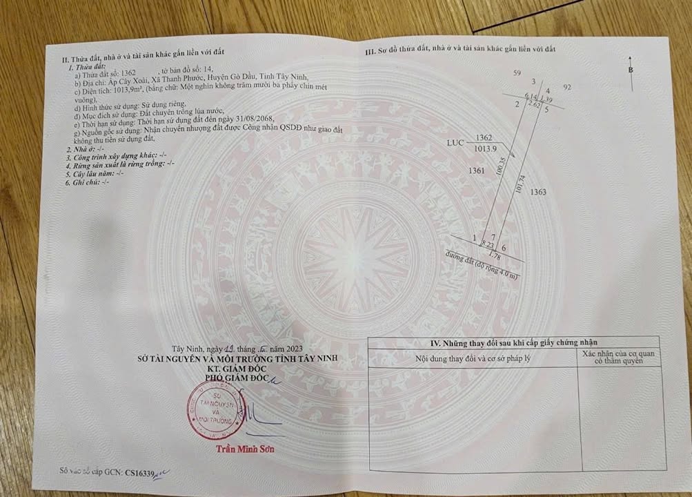 Đất nền Gò Dầu Tây Ninh 1010m² giá 700 triệu - Đầu tư sinh lời tuyệt vời!