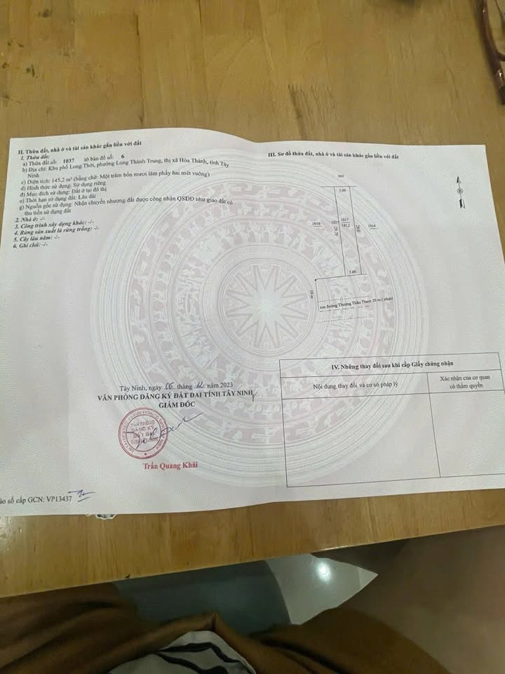 Đất Mặt Tiền Thượng Thâu Thanh, Hoà Thành 145m² giá 4 tỷ - Cơ hội đầu tư tuyệt vời!