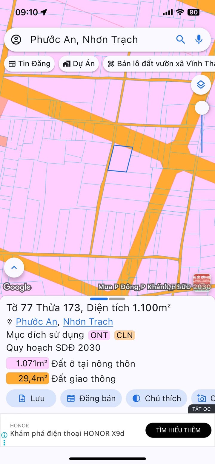 Đất vườn thổ cư tại xã Phước An, Nhơn Trạch 1100m² - Giá chỉ 4 tỷ!