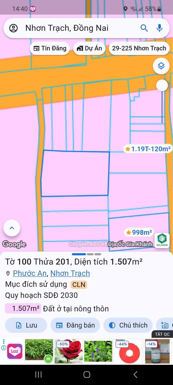 Đất nền 1507m² tại Ấp Bà Trường, Nhơn Trạch, giá 8 tỷ - Đầu tư sinh lời ngay!