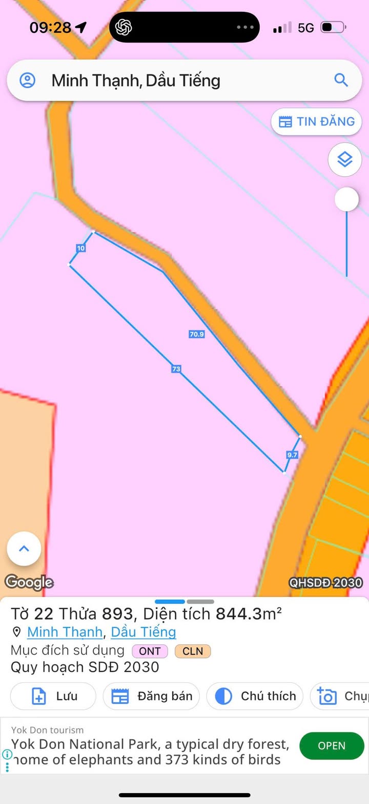 Đất nền 2 mặt tiền 844m² tại xã Minh Thạnh, Bình Dương - Đầu tư sinh lời ngay!