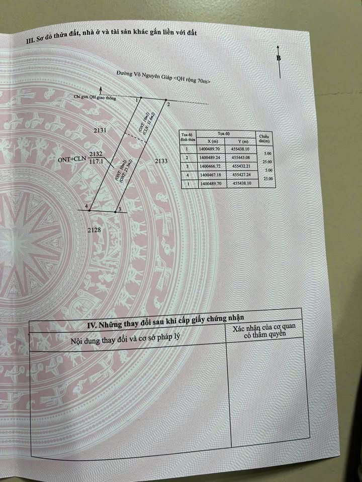 Đất thổ cư mặt tiền Võ Nguyên Giáp, 125m² giá 4.75 tỷ - Cơ hội đầu tư tuyệt vời!