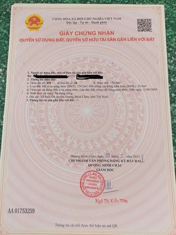 Đất thổ cư Suối Đá Dương Minh Châu 150m² giá chỉ từ 4xx triệu - Sẵn sàng xây dựng!