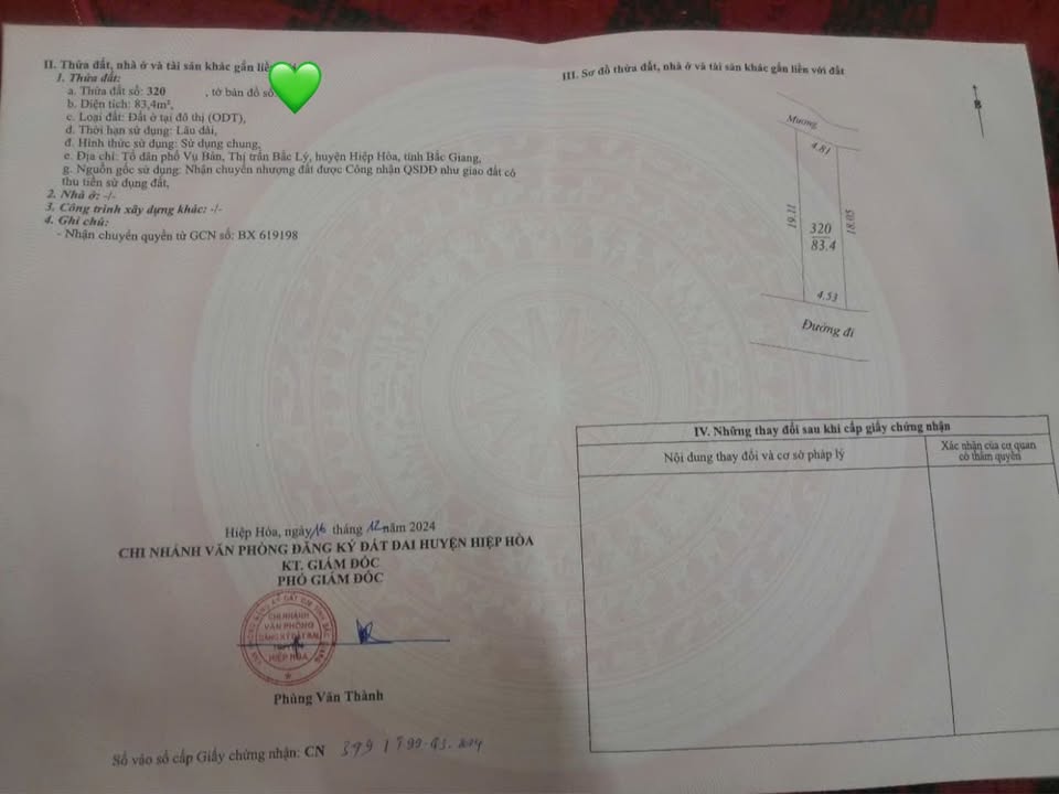 Đất ở Hiệp Hòa Bắc Giang 83.4m² giá chỉ 8xx triệu - Nhanh tay sở hữu!