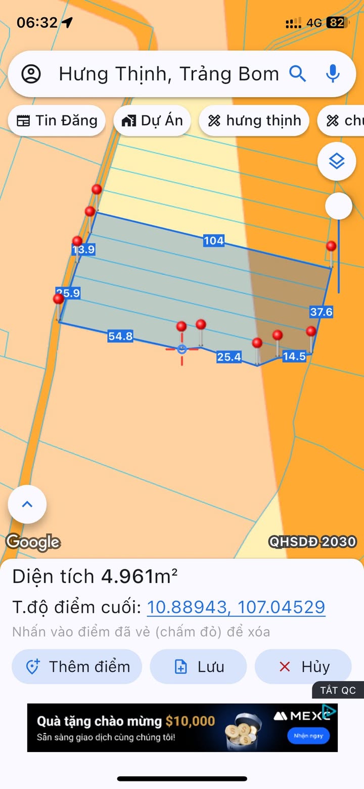Đất nền 5 sào mặt tiền đường Vành Đai 4, xã Hưng Thịnh, Đồng Nai - Giá 1.5 tỷ!