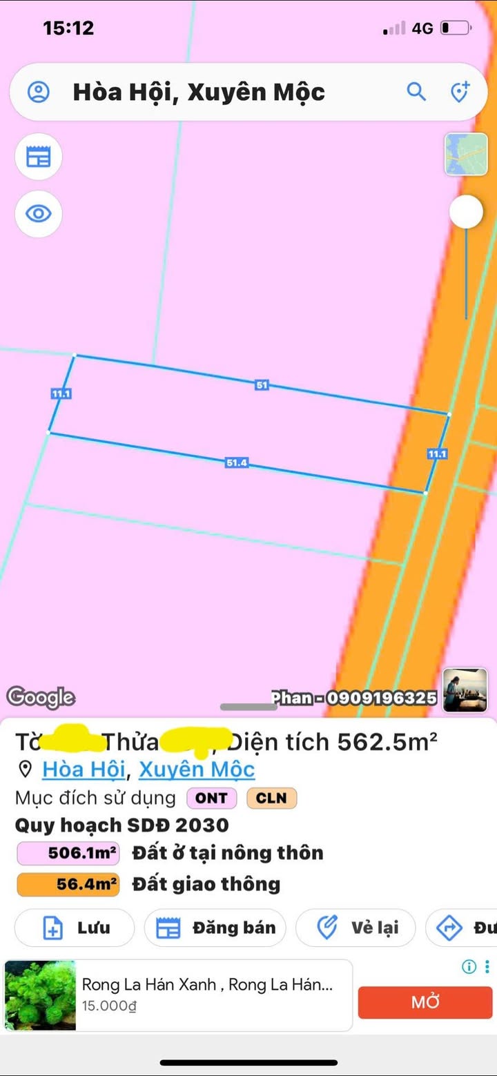 Đất nền Hòa Hội, Xuyên Mộc, 561m² giá 1.25 tỷ - Cơ hội đầu tư tuyệt vời!