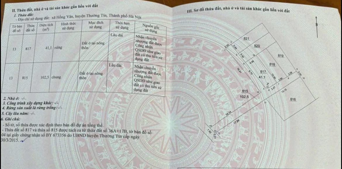 Đất lô góc Hồng Vân, Thường Tín 41.1m² giá chỉ 3 tỷ - Đầu tư sinh lời ngay!