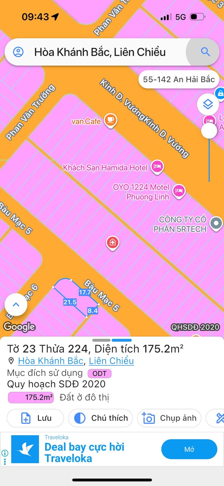 Đất nền góc 2 mặt đường Bàu Mạc 5 & 6, Đà Nẵng, 177m² - Gần Bãi Tắm Nguyễn An Ninh!