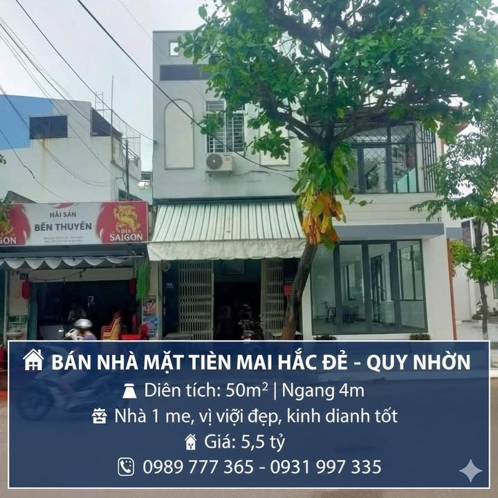 Nhà mặt tiền Mai Hắc Đế Quy Nhơn 50m² giá 5.5 tỷ - Kinh doanh đắc địa!