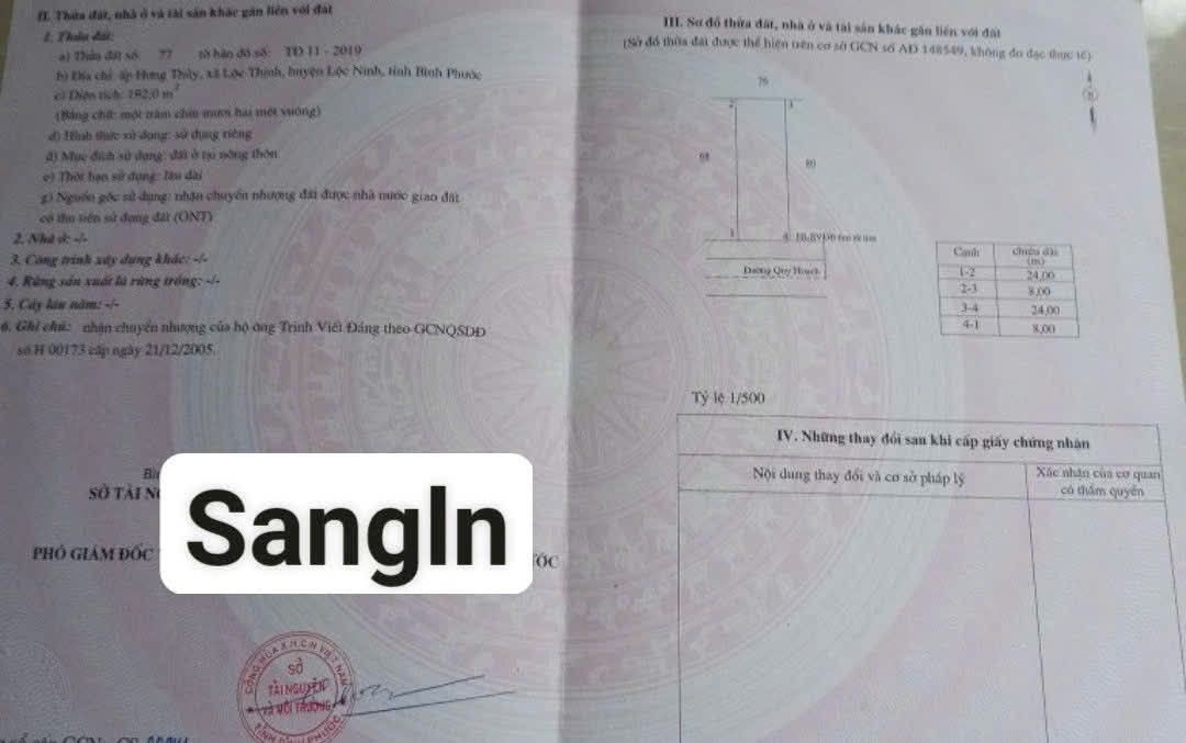 Đất nền Lộc Thịnh 192m² giá 550 triệu - Sổ hồng đầy đủ, thổ cư hoàn chỉnh!