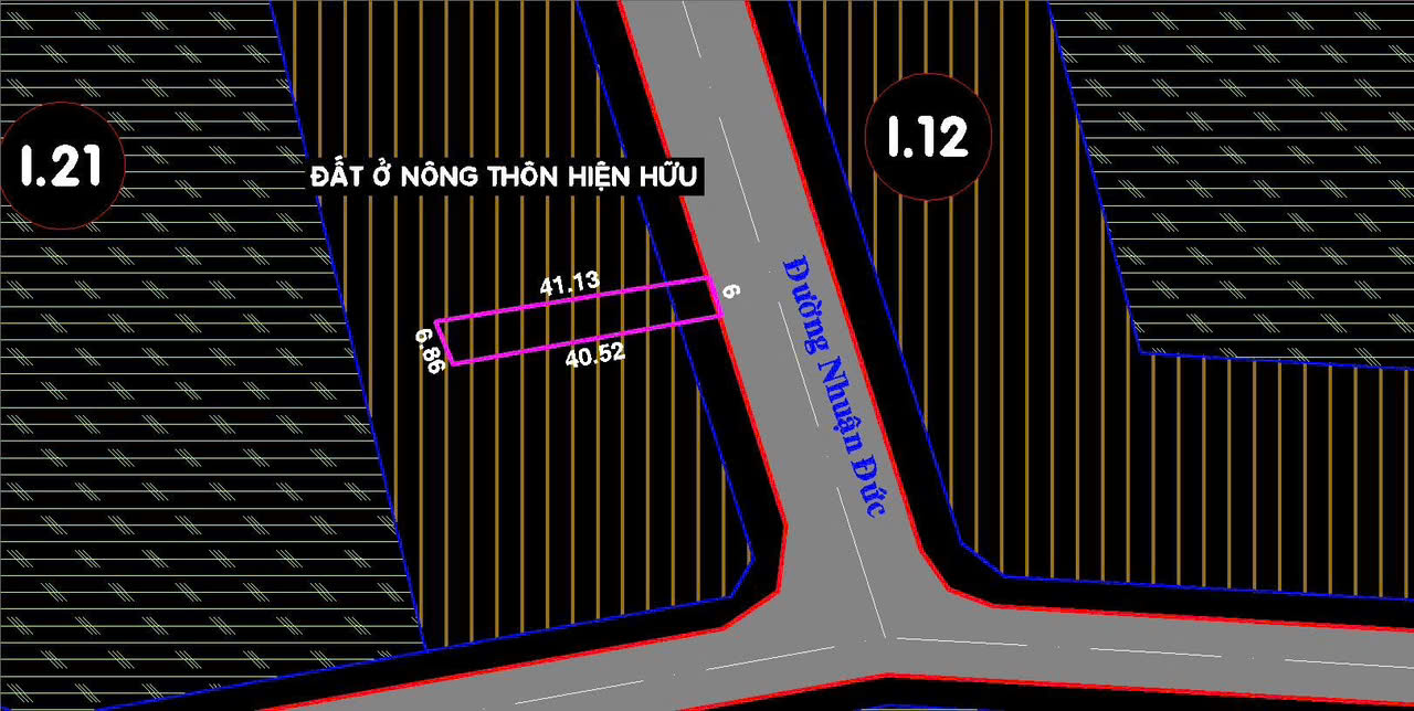 Đất mặt tiền đường Nhuận Đức, Củ Chi 258m² giá 2.85 tỷ - Tiềm năng sinh lời cao!