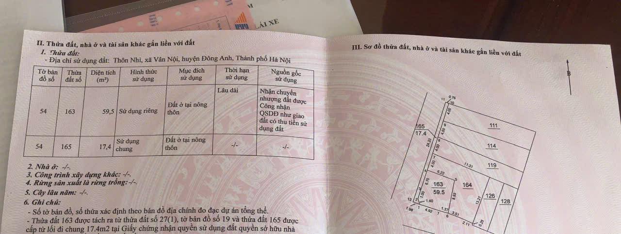 Đất nền lô góc Vân Nội 59,5m² giá thỏa thuận - Đường thông ô tô đỗ thoải mái!