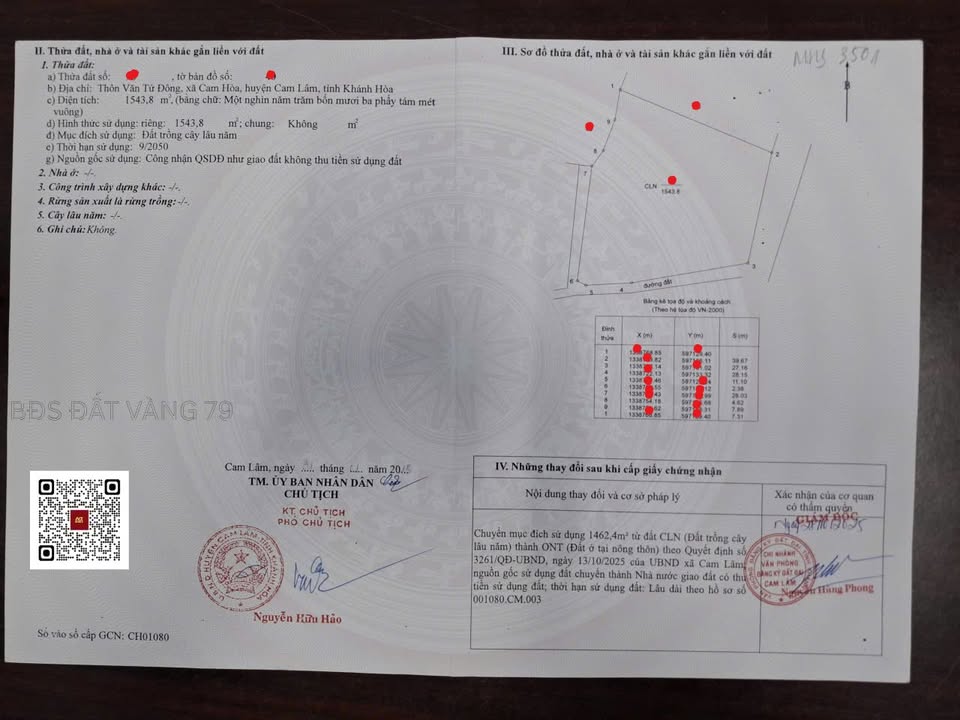 Lô đất Cam Hòa Cam Lâm 1543m² giá 1x tỷ - Cơ hội đầu tư hiếm có!
