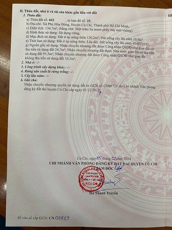 Đất thổ cư 125m² Phú Hòa Đông, Củ Chi chỉ 1.9 tỷ - Đầu tư sinh lời ngay!
