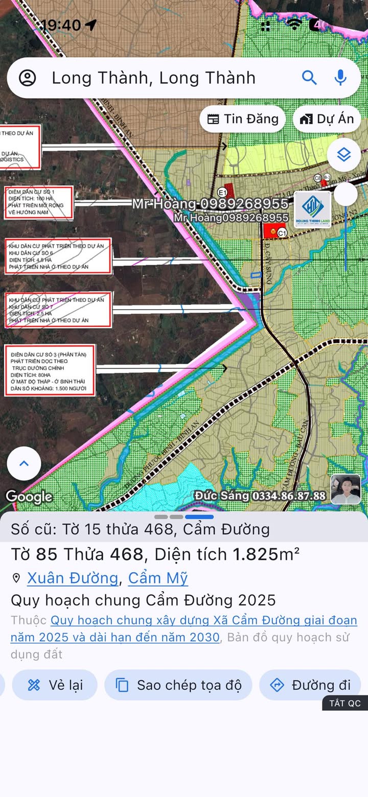 Đất nền Long Thành 1792m² giá thỏa thuận - Mặt tiền đường Cẩm Đường, cơ hội đầu tư hấp dẫn!