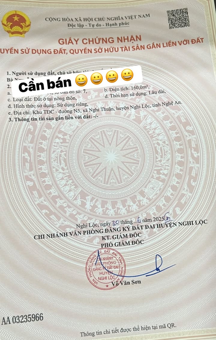 Đất nền Nghi Thuận 160m² giá thỏa thuận - Đối diện KCN WHA!