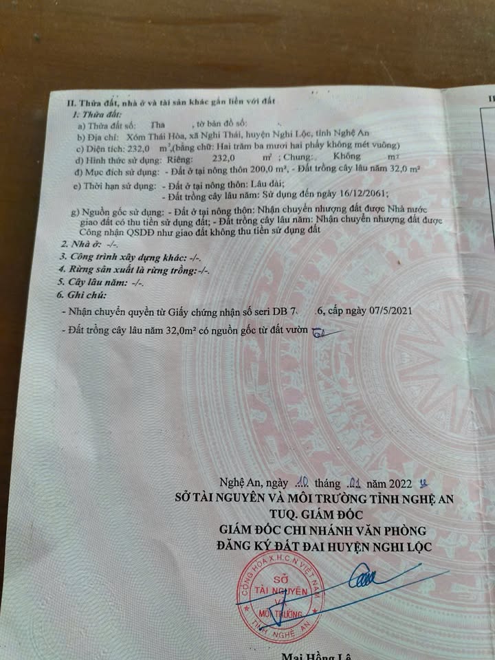 Đất Nền Nghi Thái 232m² giá 2.6 tỷ - Cơ hội đầu tư tuyệt vời!