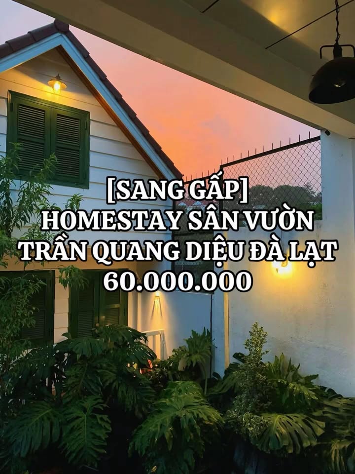 Homestay sân vườn Trần Quang Diệu Đà Lạt 5PN giá 20 triệu/tháng - Kinh doanh ổn định!