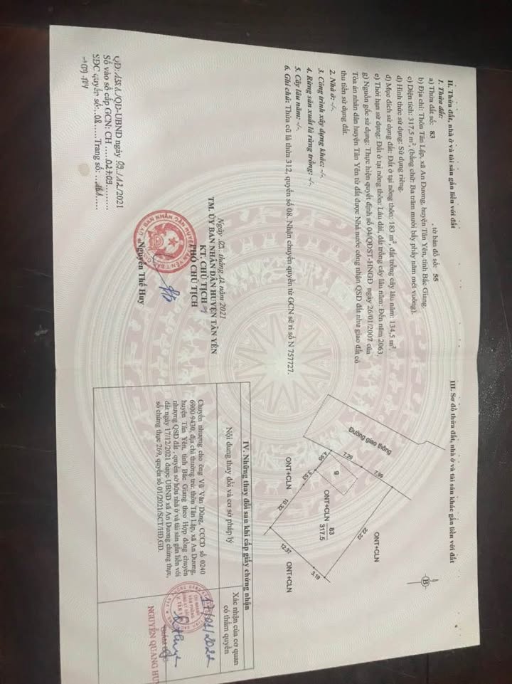 Đất nền Tân Lập, An Dương, 317m² - Giá thỏa thuận, vị trí đắc địa!