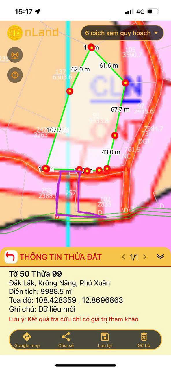 Đất thổ cư Phú Xuân Krông Năng 10.000m² giá 1.65 tỷ - Đầu tư sinh lời ngay!