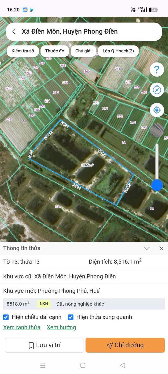 Đất nông nghiệp tại Điền Môn, Phong Điền, 8258.5m² - Cơ hội đầu tư hấp dẫn!