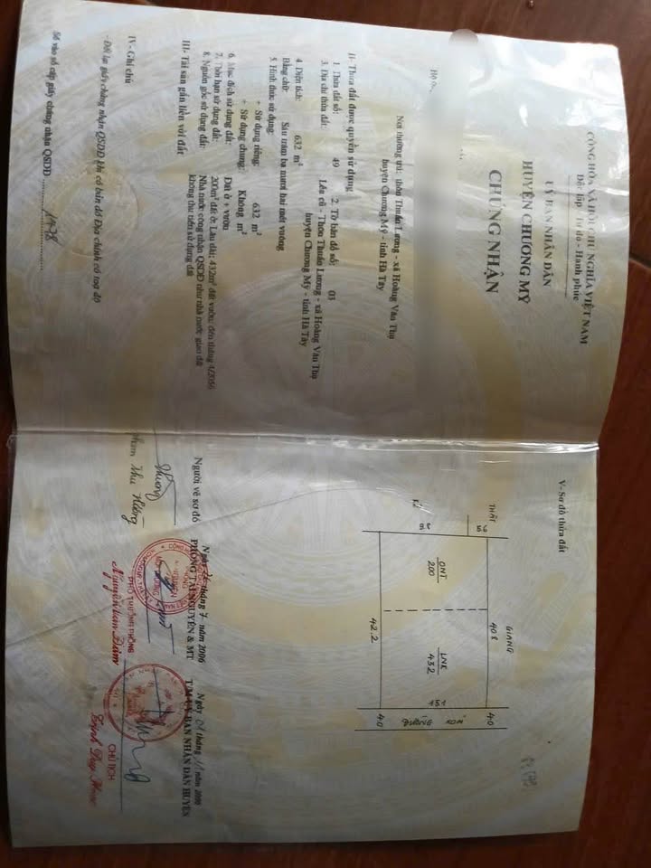 Đất nền Hoàng Văn Thụ, Chương Mỹ 632m² giá 5.067 tỷ - View cánh đồng thoáng mát!