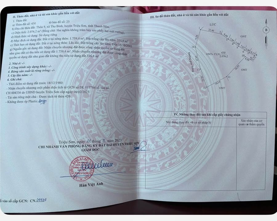 Đất nền Thọ Bình, Triệu Sơn 2m² giá 3 tỷ - Đầu tư sinh lời hấp dẫn!