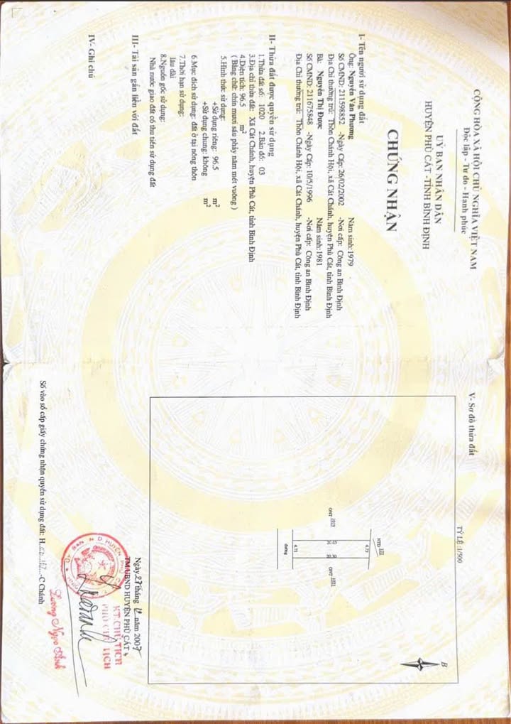 Đất Cát Chánh Phù Cát 96m² giá 400 triệu - Bán gấp thu hồi vốn!