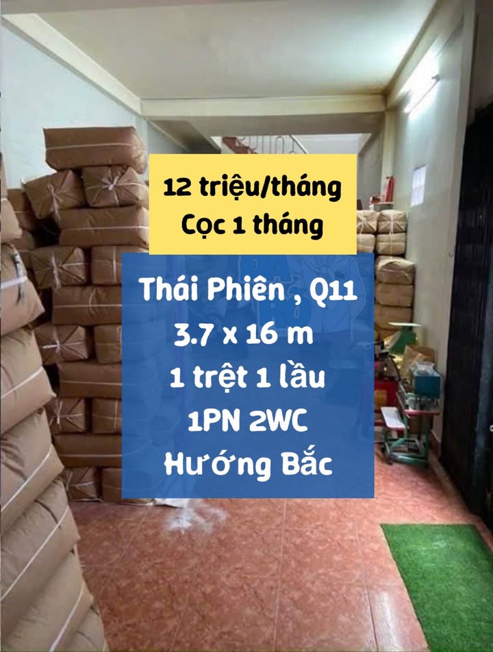 Nhà nguyên căn Thái Phiên, Q11, 59m² giá chỉ 12 triệu - Giao nhà trống ngay!