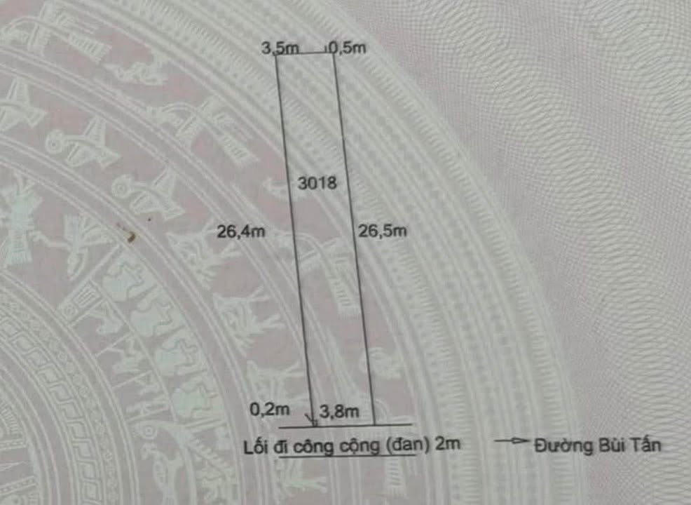 Bán đất thổ cư 106m² hẻm đường Bùi Tấn, Tân An - Giá chỉ 570 triệu!