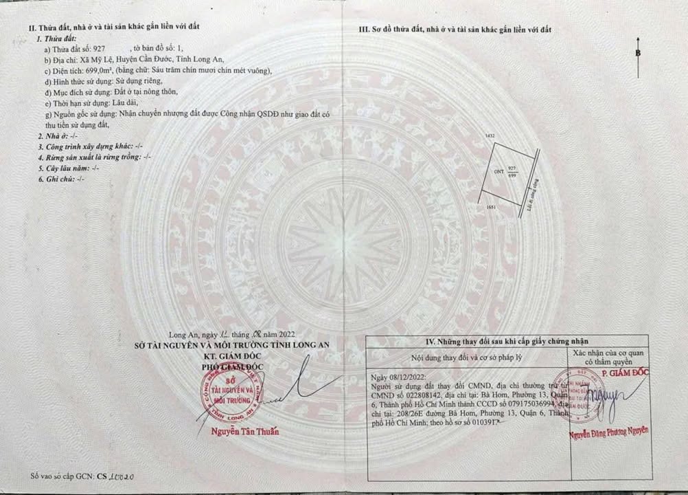 Đất nền 250m² tại đường Bà Gác, Cần Đước - Giá 870 triệu, Đầu tư sinh lời ngay!