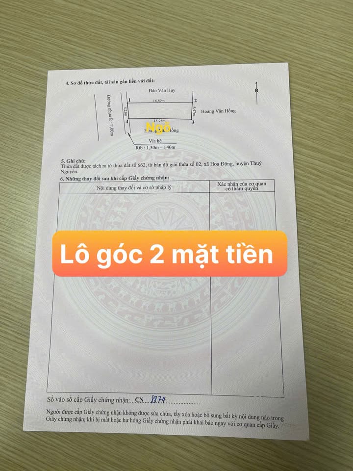 Đất nền Hoa Động, Thủy Nguyên 77.5m² giá 3 tỷ - Vị trí trung tâm, tiện ích đầy đủ!