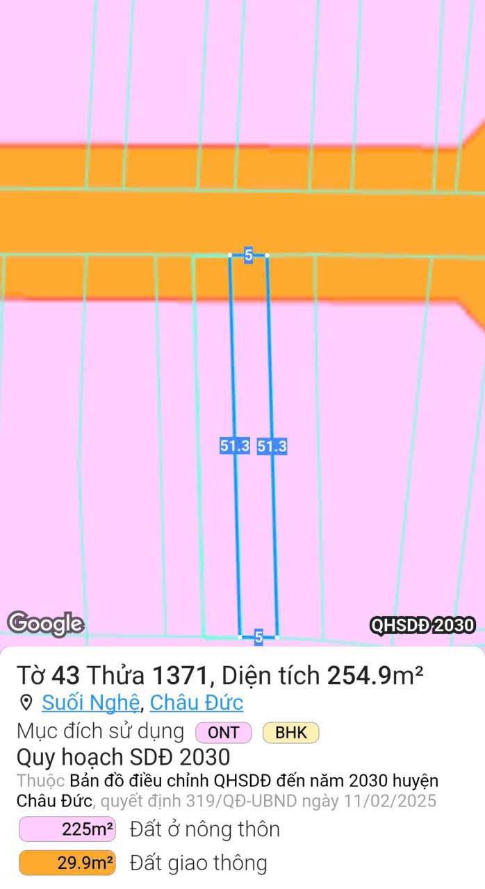 Đất nền Suối Nghệ Châu Đức 50m² giá 1.3 tỷ - Đầu tư sinh lời ngay!