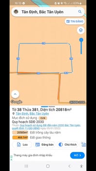 Đất nền Tân Định Bắc Tân Uyên 20000m² giá 17 tỷ - Cơ hội đầu tư hấp dẫn!