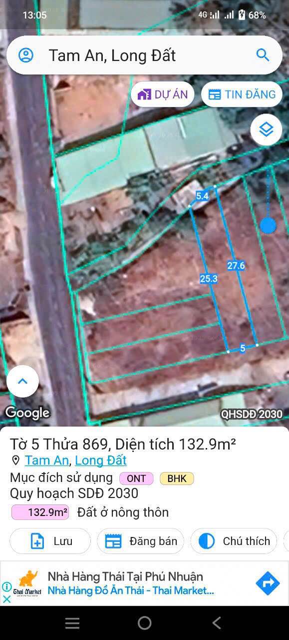 Đất nền Tam Phước, Long Điền 135m² giá 900 triệu - Vị trí đẹp, dân cư đông đúc!