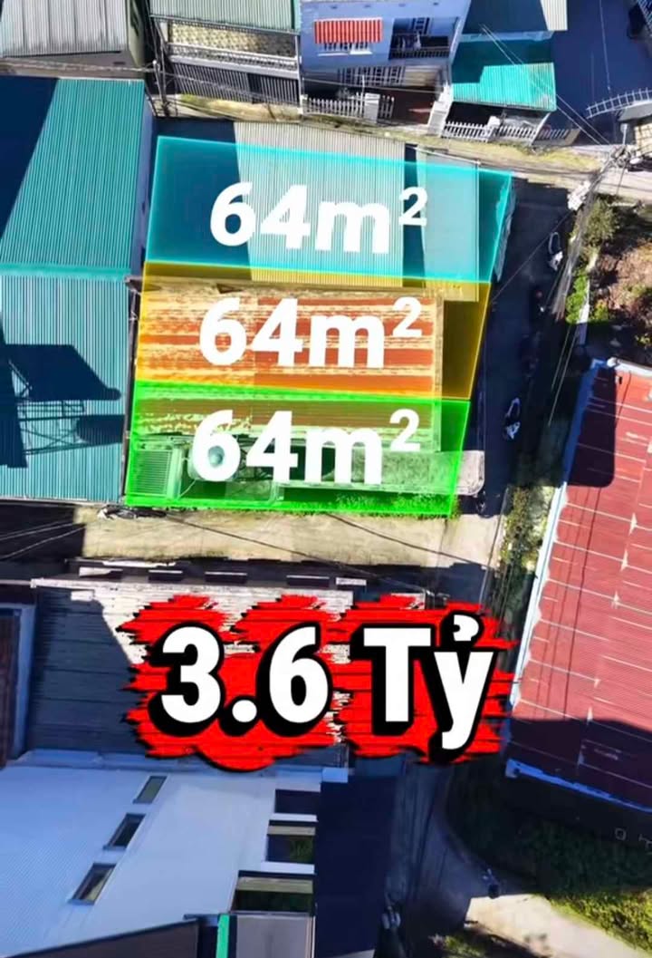 Đất xây dựng tại phường 6 Đà Lạt 64m² giá 3.6 tỷ - Pháp lý rõ ràng, hẻm ô tô