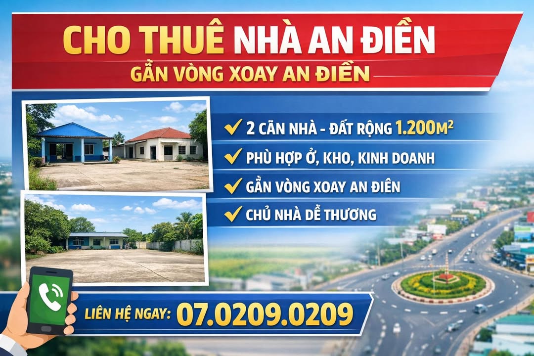 Kho cho thuê An Điền 1200m² giá 7 triệu - Thoáng mát, tiện lợi!