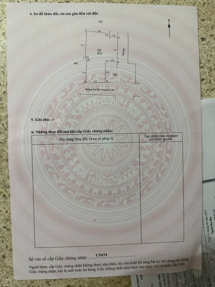 Đất 2 mặt tiền đường Hai Bà Trưng nối dài, Bến Tre 60m² - Đầu tư sinh lời ngay!