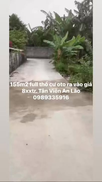 Đất thổ cư Tân Viên An Lão 154m² giá 800 triệu - Mặt tiền rộng 17,5m