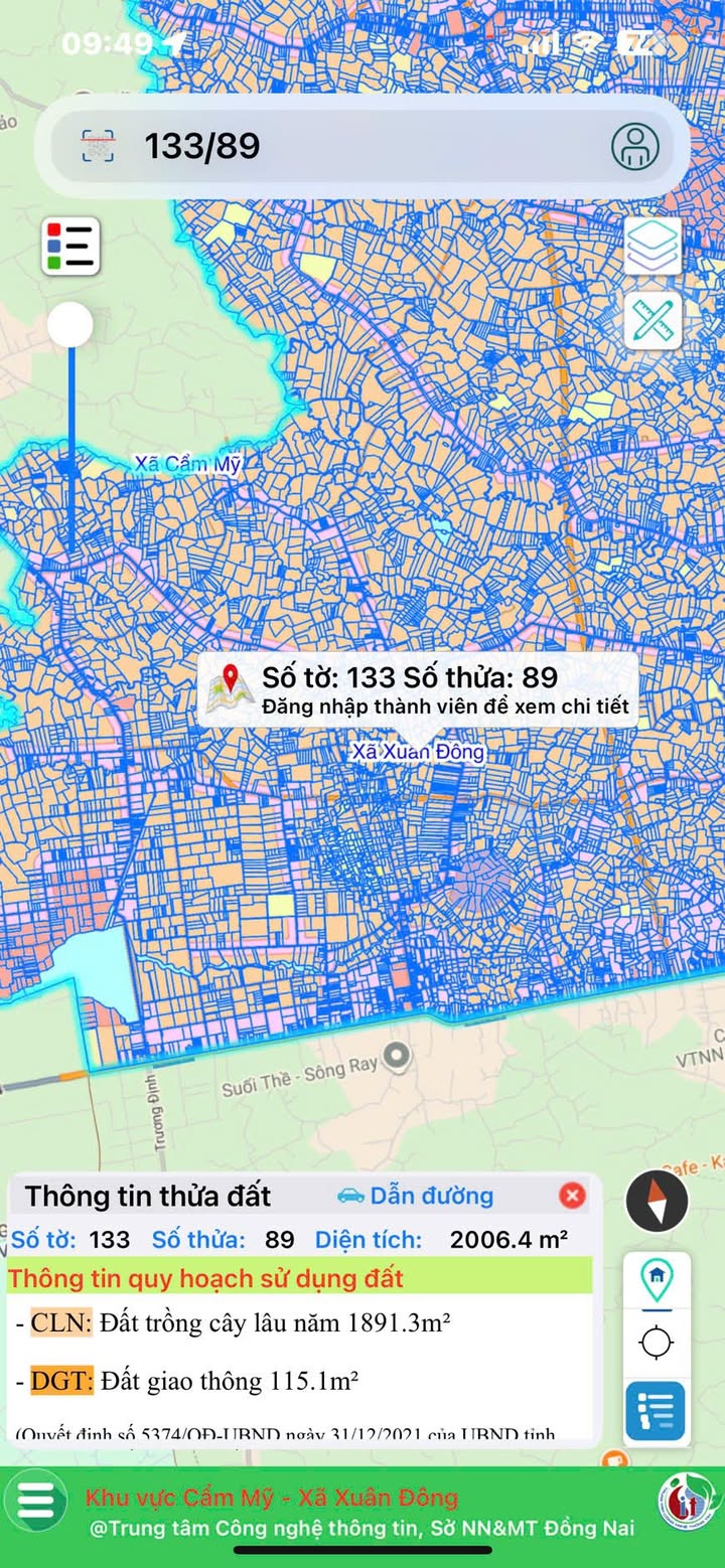 Đất nền Xuân Đông Cẩm Mỹ 7200m² giá 2.6 tỷ - Đường lớn, dân cư đông đúc!