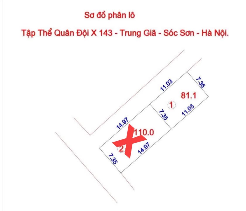 Đất nền Khu TT Quân Đội X143 Xuân Sơn 81.1m² giá 1.8 tỷ - Sổ hồng chính chủ!