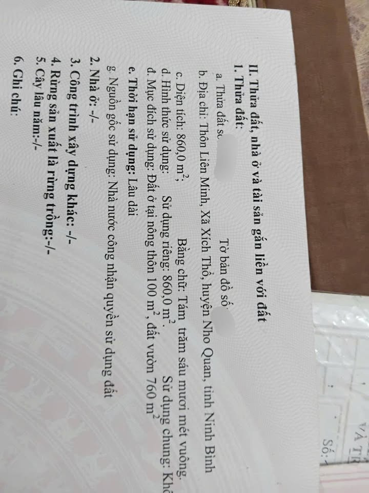 Đất thổ cư Liên Minh, Nho Quan 860m² giá 2 tỷ - Nhà đẹp, sẵn sàng ở ngay!