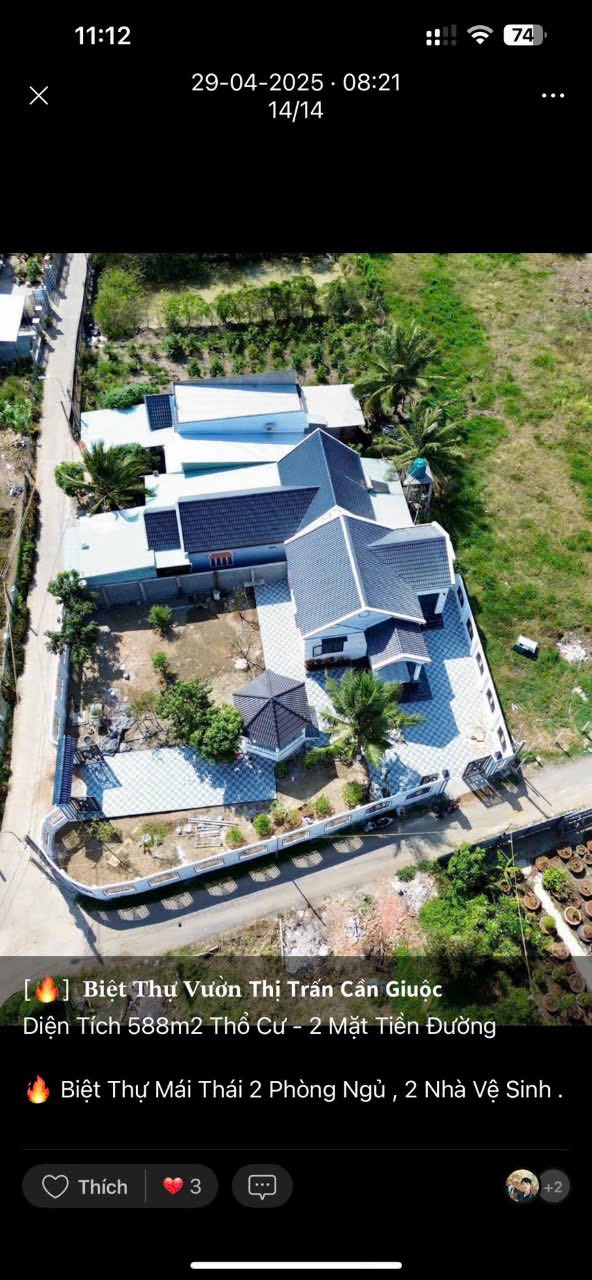 Bán biệt thự vườn mái thái 588m² giá 5.8 tỷ - Căn góc 2 mặt tiền tuyệt đẹp!