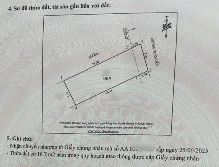 Đất lô góc 2 mặt đường kinh doanh Xuân Liễu, 150,9m² giá 4.4 tỷ - Vị trí đắc địa!