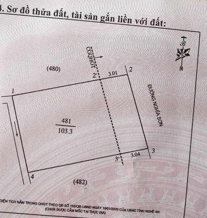 Đất mặt đường Nghĩa Sơn, Nghi Ân 103m² giá 2 tỷ - Cơ hội đầu tư tuyệt vời!