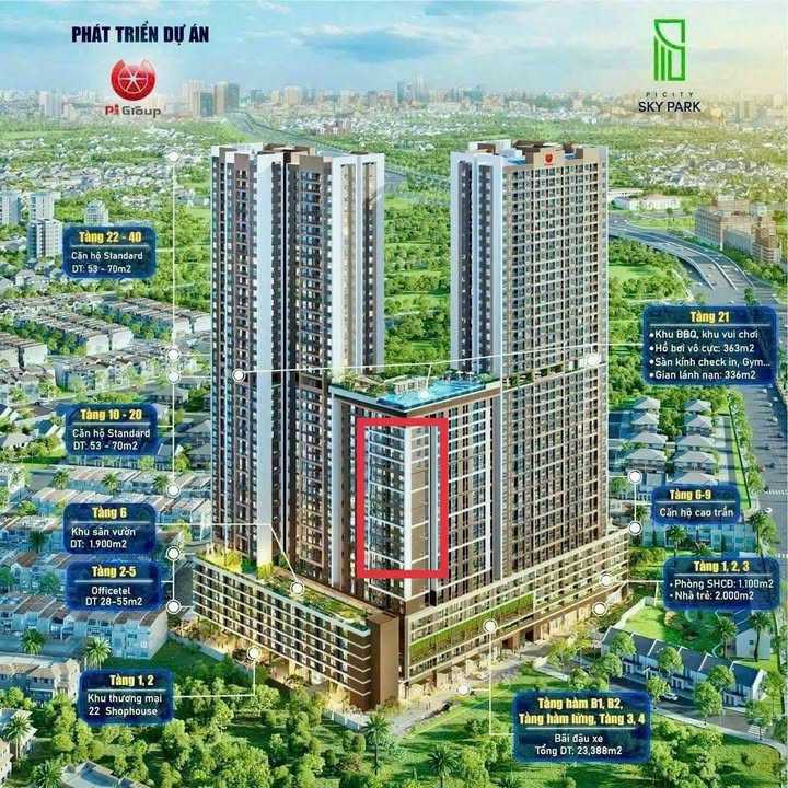 Căn hộ Picity Sky Park Dĩ An 71.34m² giá 3.45 tỷ - Chính chủ bán gấp!