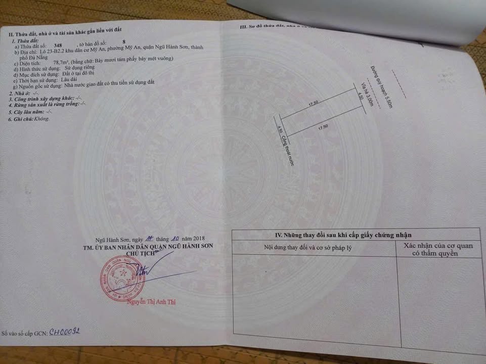 Đất nền An Thượng 21, Mỹ An, Ngũ Hành Sơn 79m² giá 11.5 tỷ - Đầu tư sinh lời ngay!