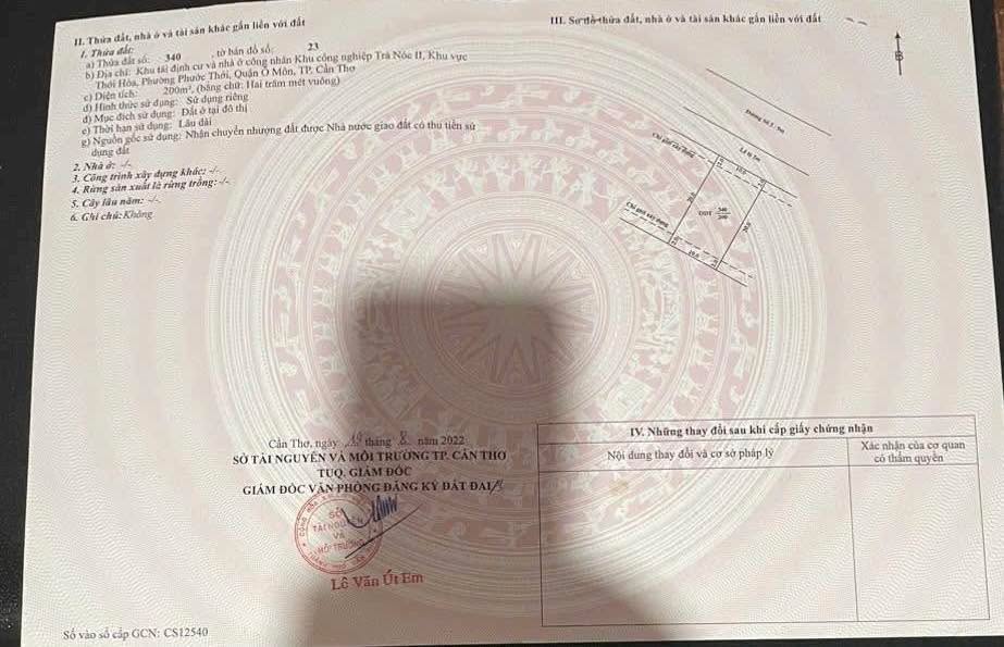 Đất nền Tái Định Cư KCN Trà Nóc 2, Phước Thới, 200m² giá 2.29 tỷ - Cần bán gấp, thương lượng